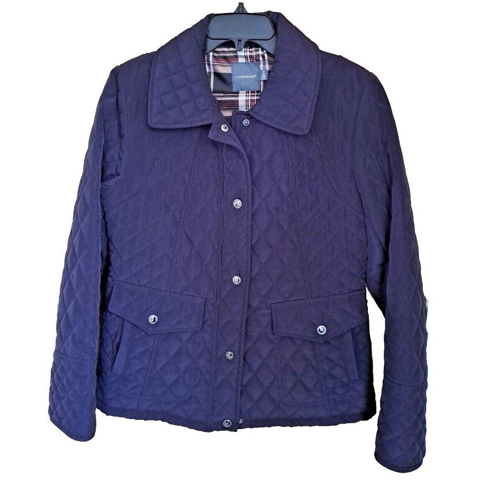 Lanesboro Women's M Quilted Lite‎ Weight Coat  Plum Color Snap Front Pre-owned